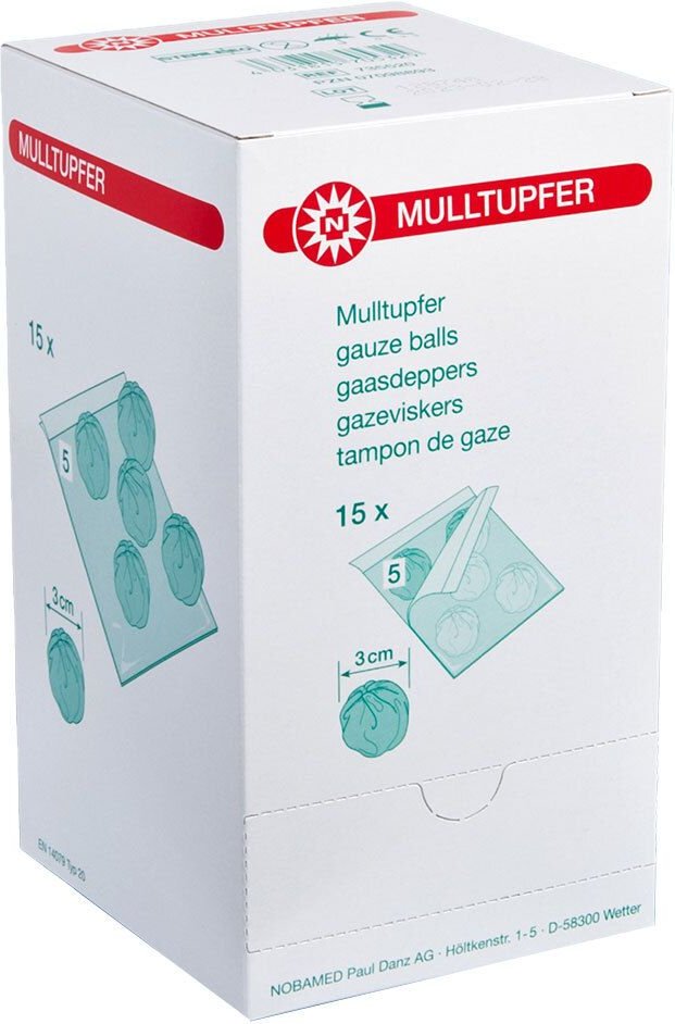 Mulltupfer pflaumengroß steril 15x5 St Tupfer