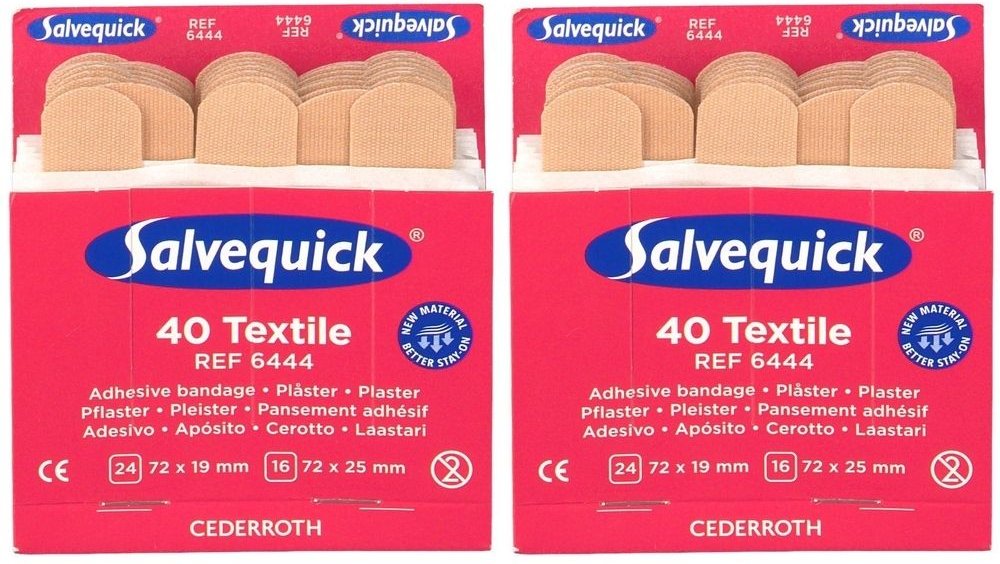 Salvequick Pflasterstrips elastisch Refill 6444 2x 2x40 St Pflaster