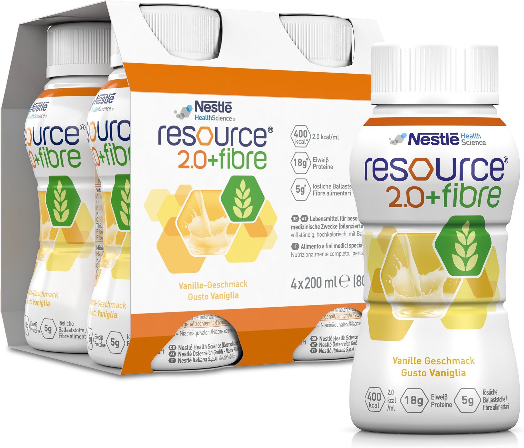 Resource 2.0 fibre Vanille 4x200 ml Flüssigkeit