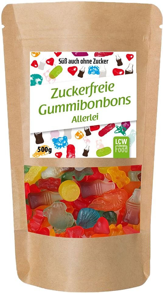 LCW Gummitiere zuckerfrei, Mix 500 g Bonbons