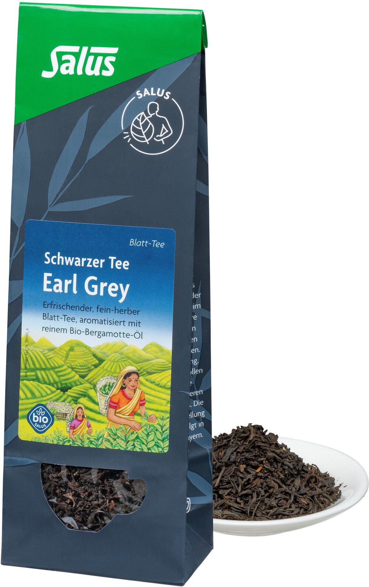 Thumbnail - Earl Grey schwarzer Tee Blatt-Tee Bio Salus 75 g