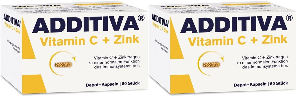 Additiva Vitamin C + Zink Depot 300 mg Kapseln Doppelpack 2x60 St