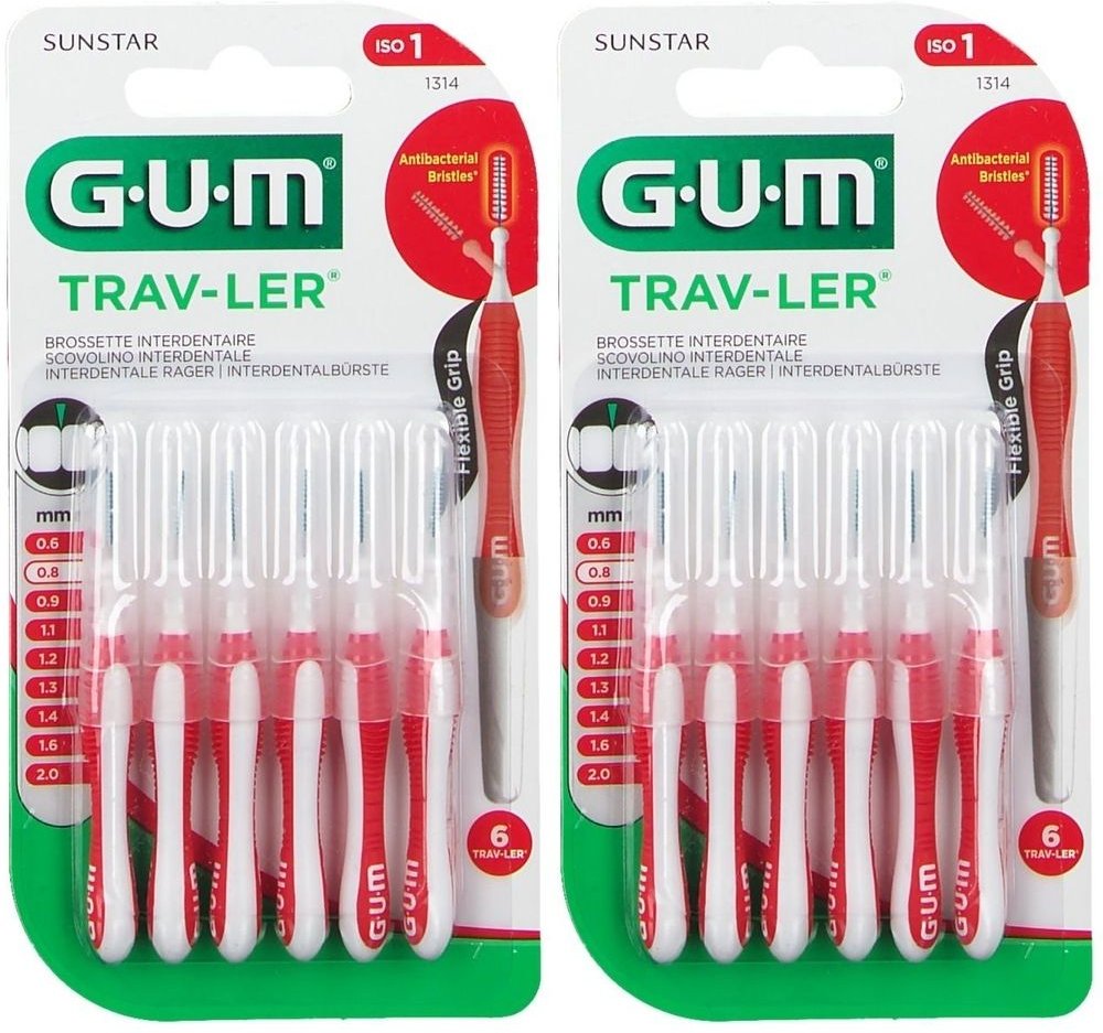 GUM Trav-Ler ROT 0.8 KE IN x2 2x6 St Zahnbürste