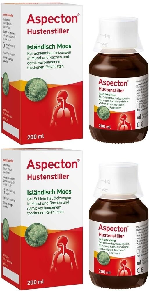 Aspecton Hustenstiller Isländisch Moos Saft 2x 2x200 ml