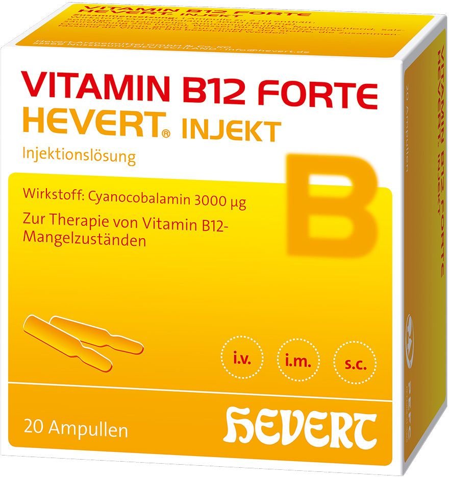 Vitamin B12 Forte Hevert injekt Inj.-Lsg.Amp. 20x2 ml Injektionslösung