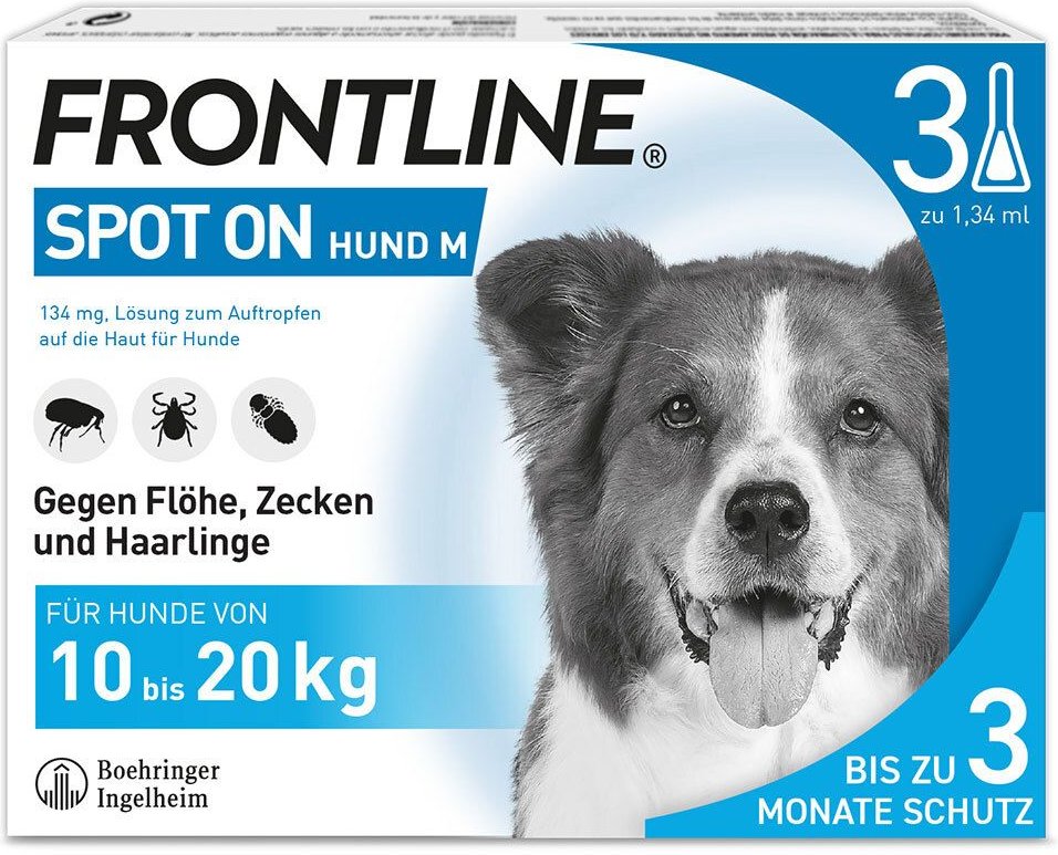 Frontline Spot on H 20 Lösung f.Hunde 3 St Einzeldosispipetten
