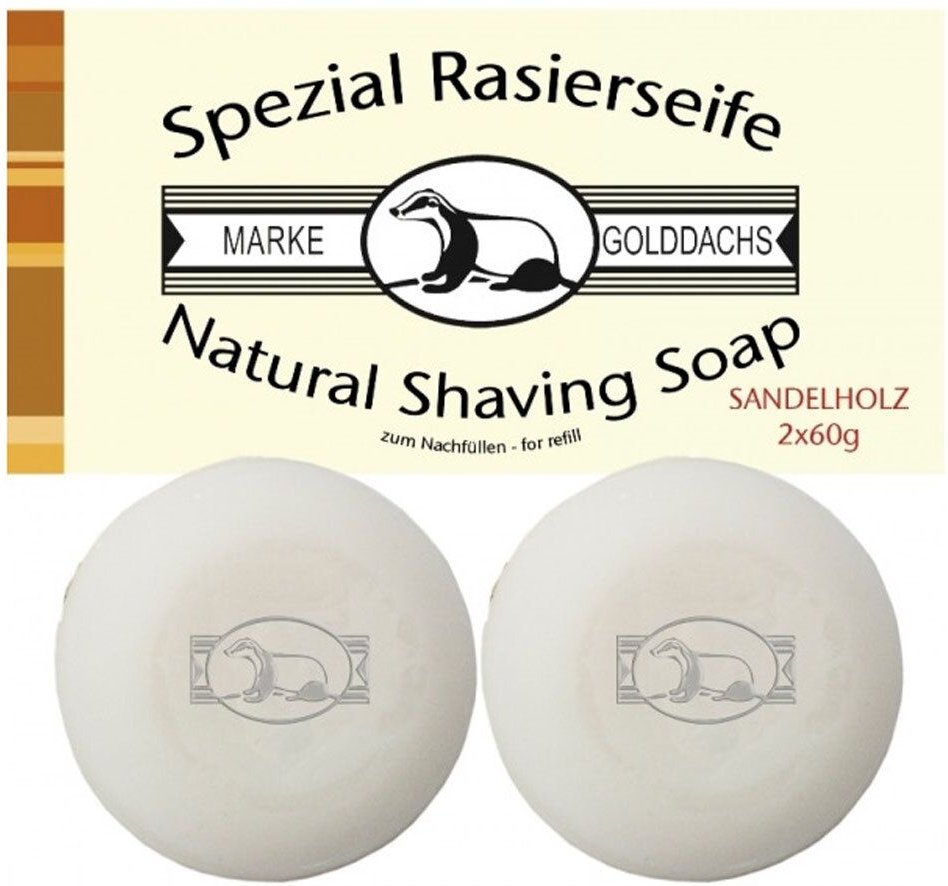 Rasierseife Sandelholz 2er Pack Golddachs 2x60 g Seife