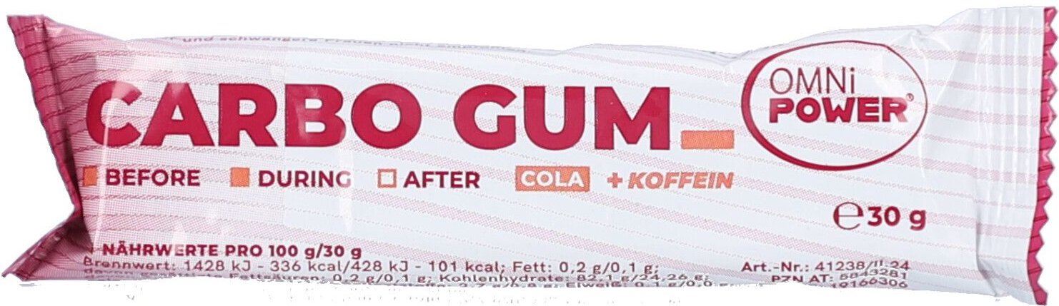 Omni Power Carbo GUM Cola mit Koffein 30 g Riegel