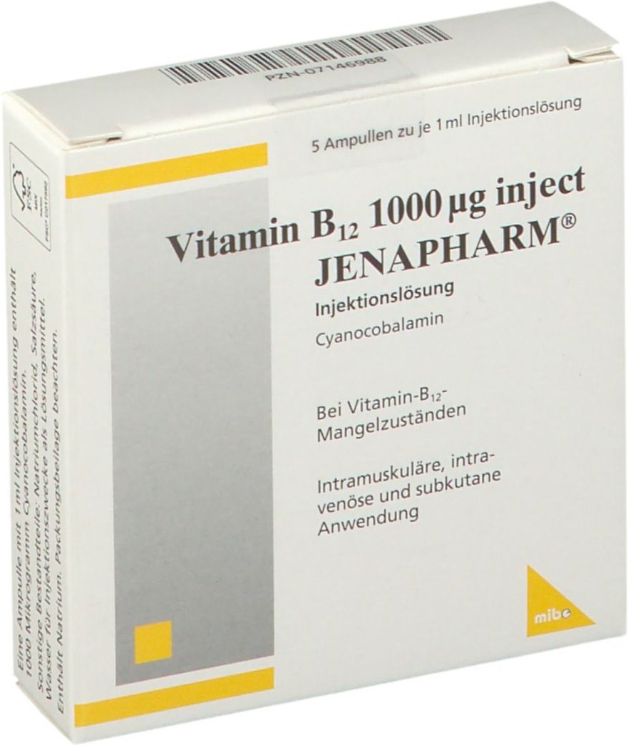 Vitamin B12 1000 µg Inject Jenapharm Inj.-Lsg.Amp. 5x1 ml Ampullen