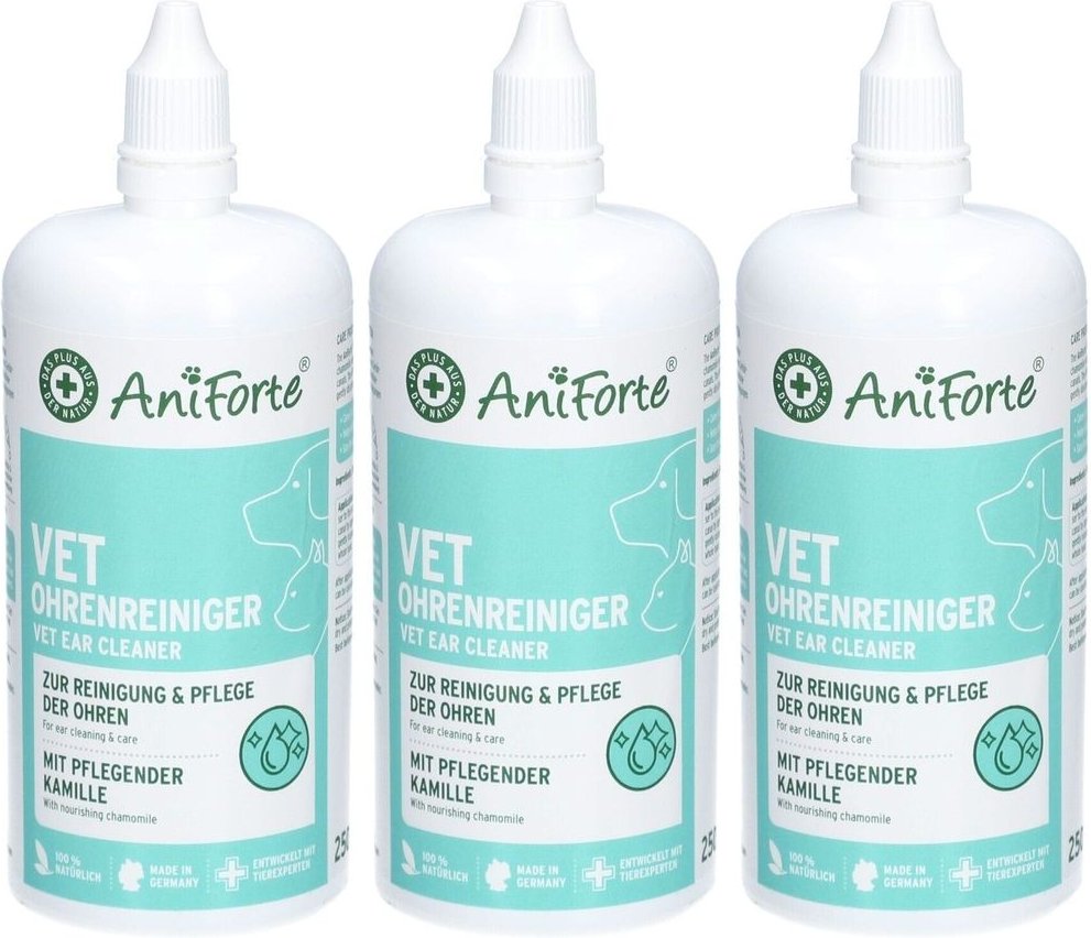AniForte VET Ohrenreiniger Kamille x3 3x250 ml Ohrentropfen