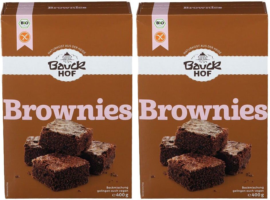 Bauckhof Bio Brownies, Glutenfreie Backmischung 2x400 g Pulver