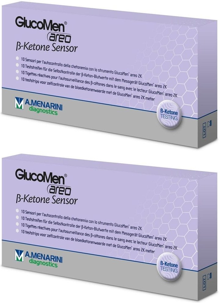 Glucomen areo 2K ß-Ketone Sensor Teststreifen 2x 2x10 St