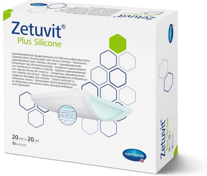 Zetuvit Plus Silicone steril 20x20 cm 10 St Kompressen