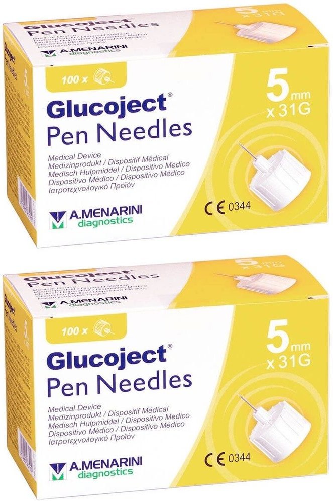 Glucoject Pen-Nadeln 31 Gx5 mm 0,25 2x 2x100 St Kanüle