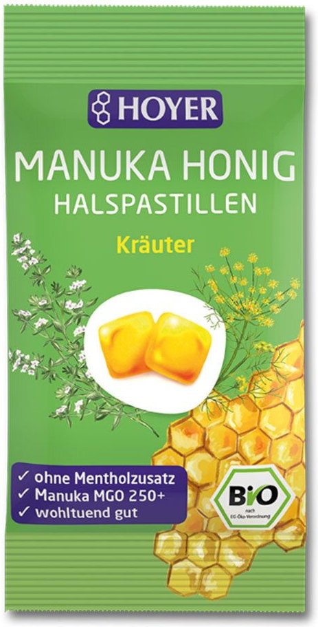 Thumbnail - Hoyer Manuka Honig Kraeute Bio 30 g Pastillen