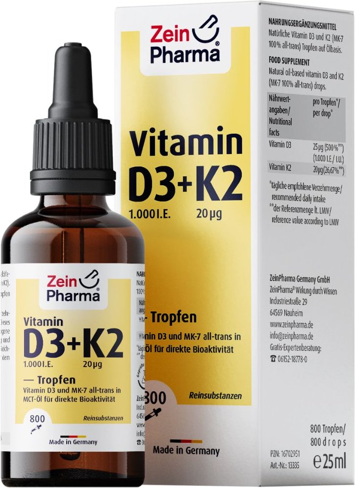 Thumbnail - Vitamin D3+K2 Mk-7 Tropfen z.Einnehmen hochdosiert 25 ml zum Einnehmen
