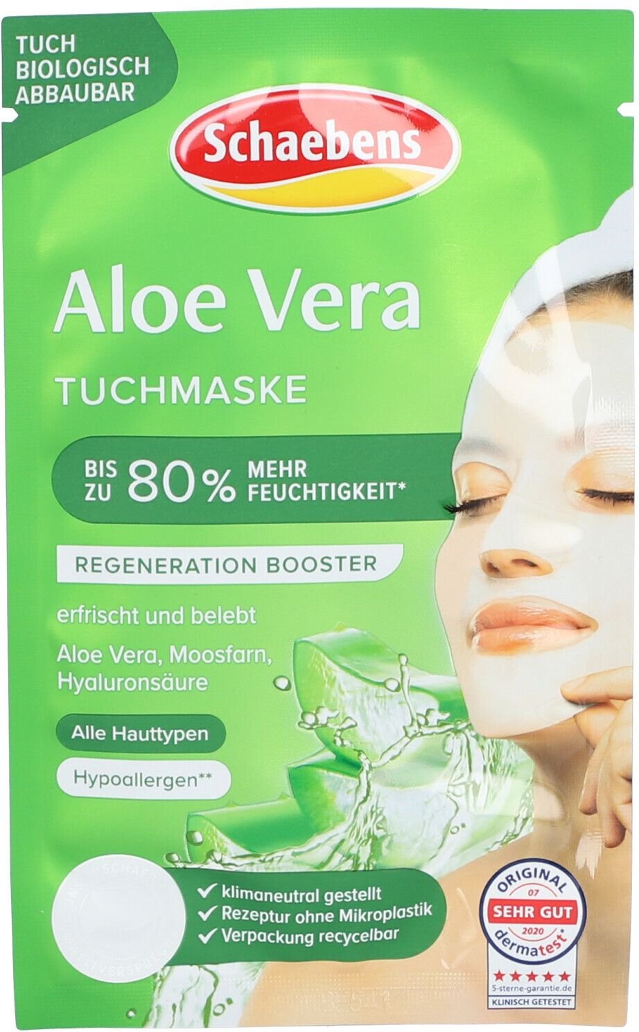 Schaebens Aloe Vera Tuchmaske 1 St Gesichtsmaske