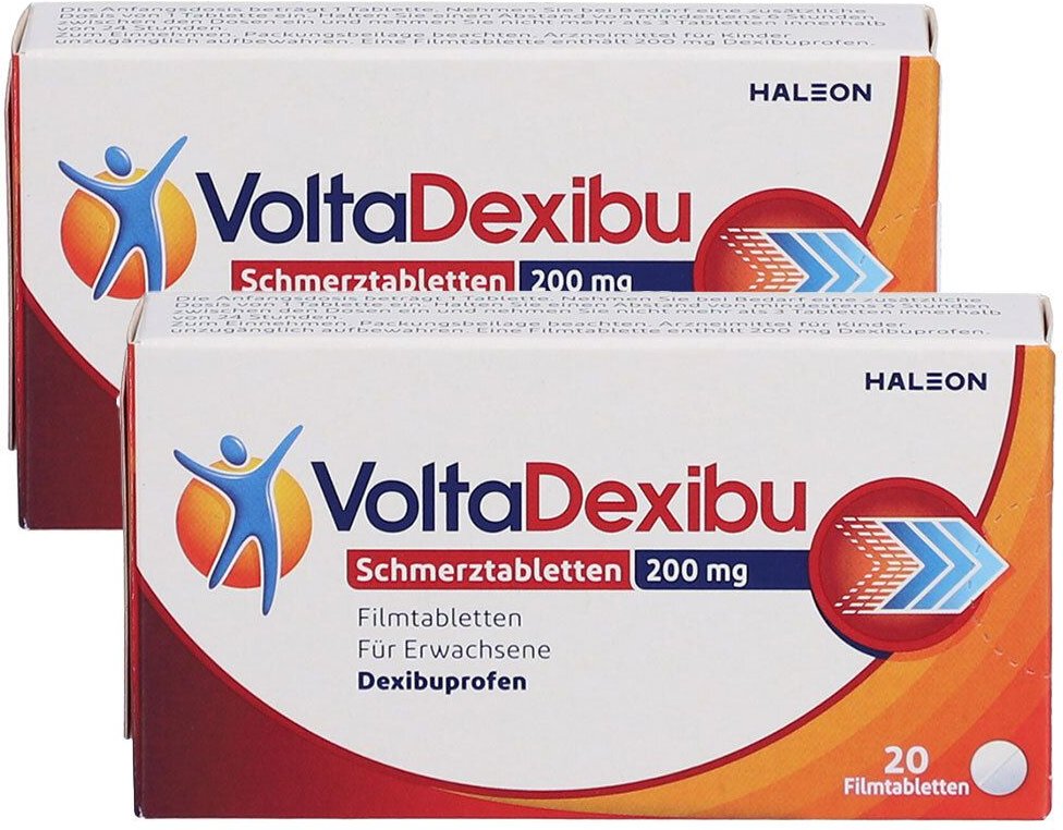 VoltaDexibu Schmerztabletten, Dexibuprofen 200 mg x2 2x20 St Filmtabletten
