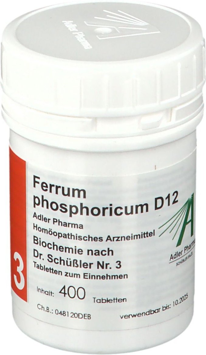 Biochemie Adler 3 Ferrum phosphoricum D 12 Tabl. 400 St Tabletten