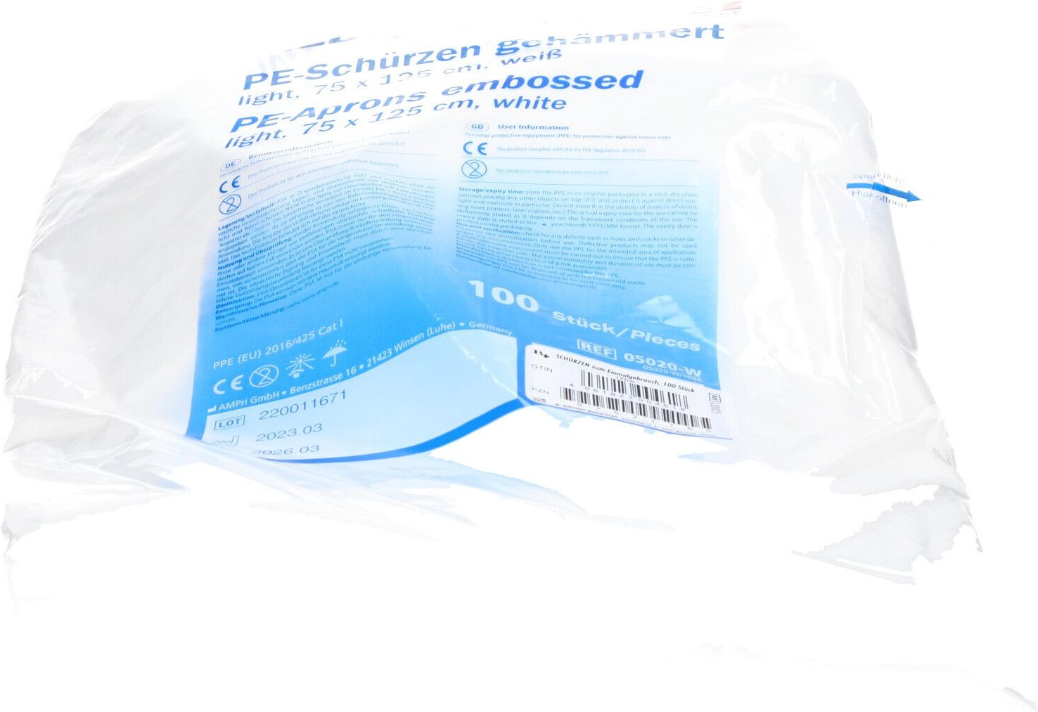 Einmal Schürzen 125 cm 100 St Sonstige