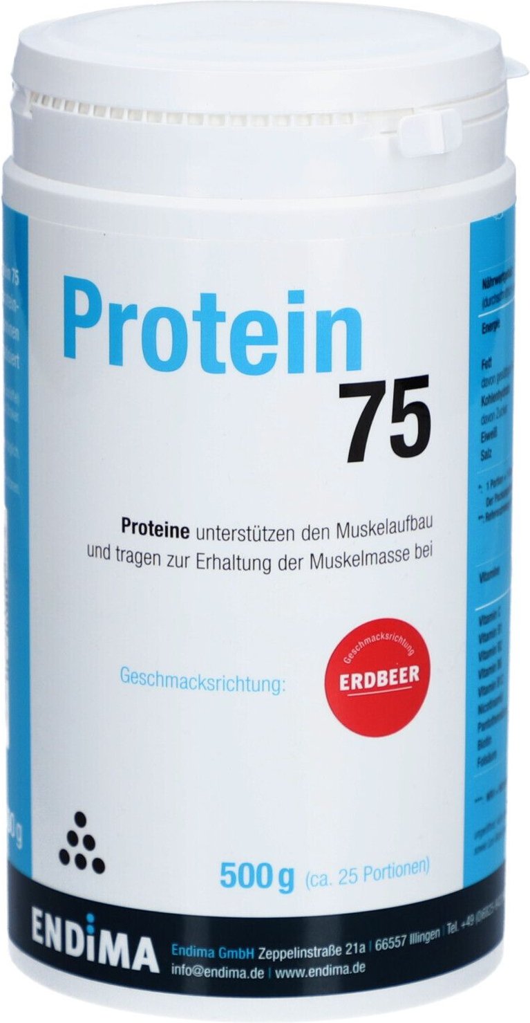 Protein 75 Erdbeer Pulver 500 g