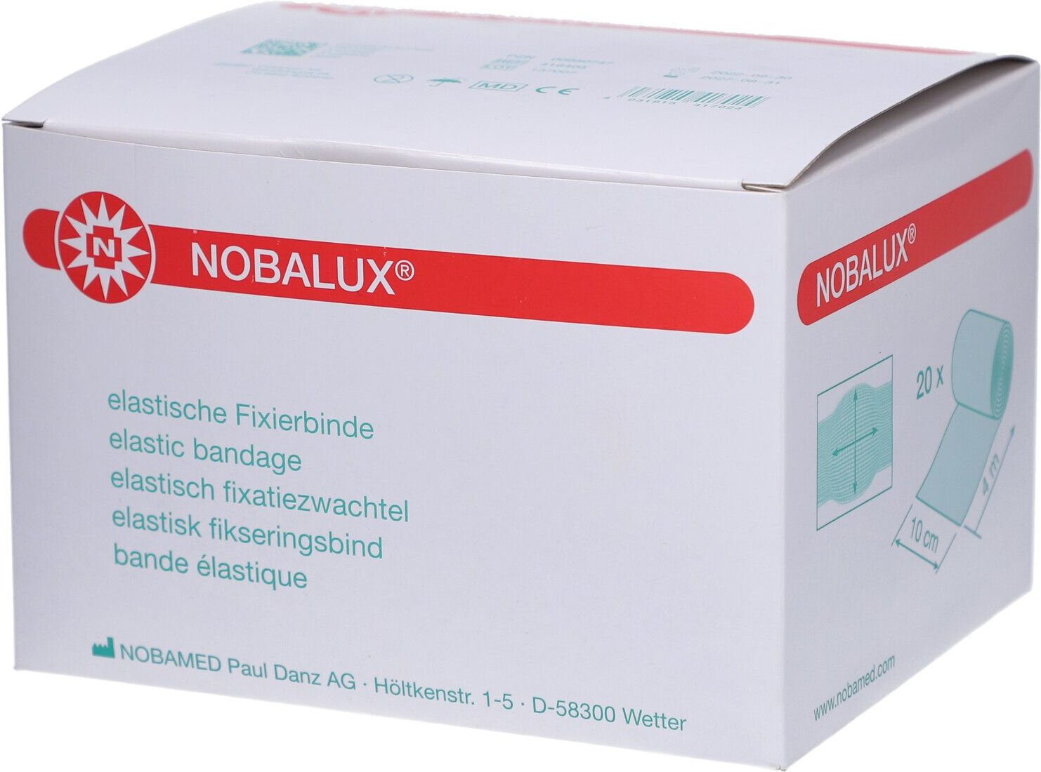 Nobalux Fixierbinde elastisch 10 cmx4 m 20 St Binden