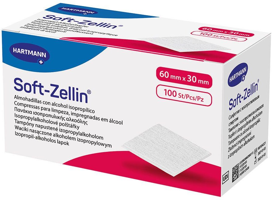 Soft-Zellin Alkoholtupfer 30x60 mm 100 St Tupfer