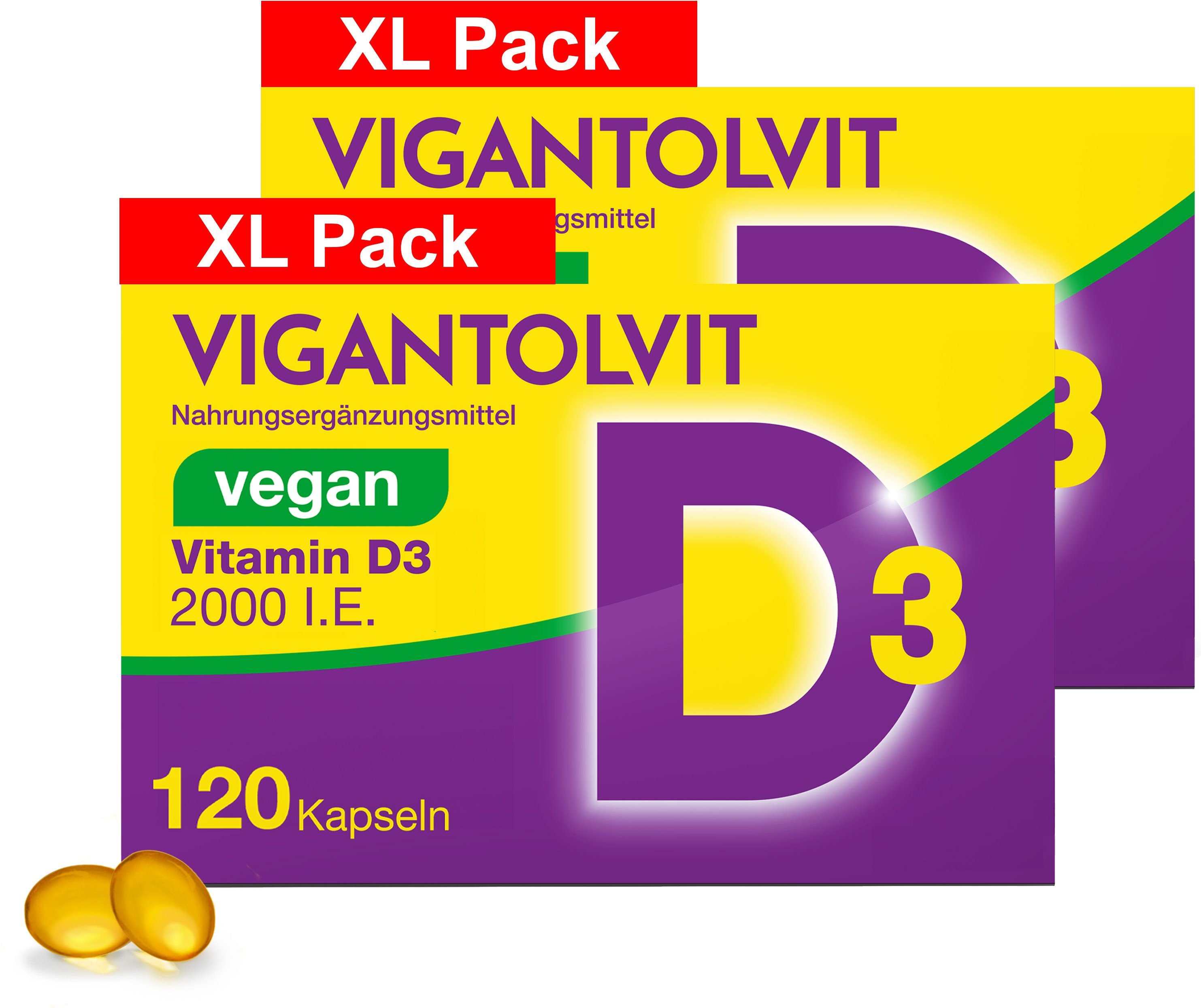 Vigantolvit 2000 I.e. Vitamin D3 bvegan Weichkaps. 2x120 St Weichkapseln