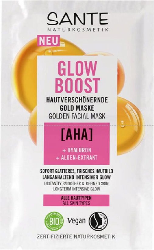 Glow Boost Gold Maske AHA Hyaluron & Algen-Extrakt 8 ml Gesichtsmaske