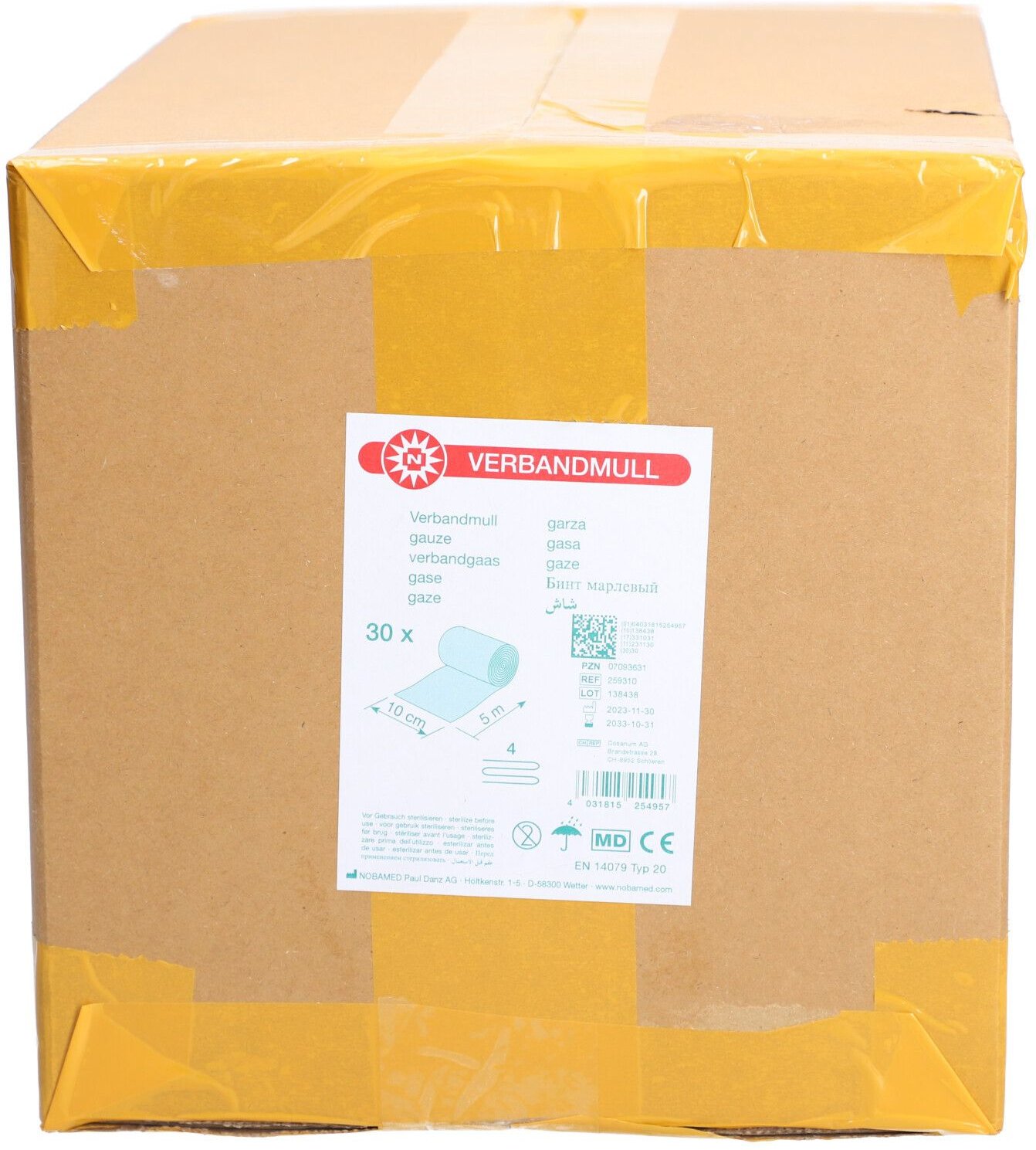 Mull 10 cmx5 m gerollt 30 St Verband