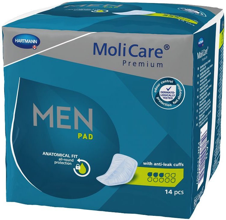Molicare Premium MEN Pad 3 Tropfen 14 St Einlagen