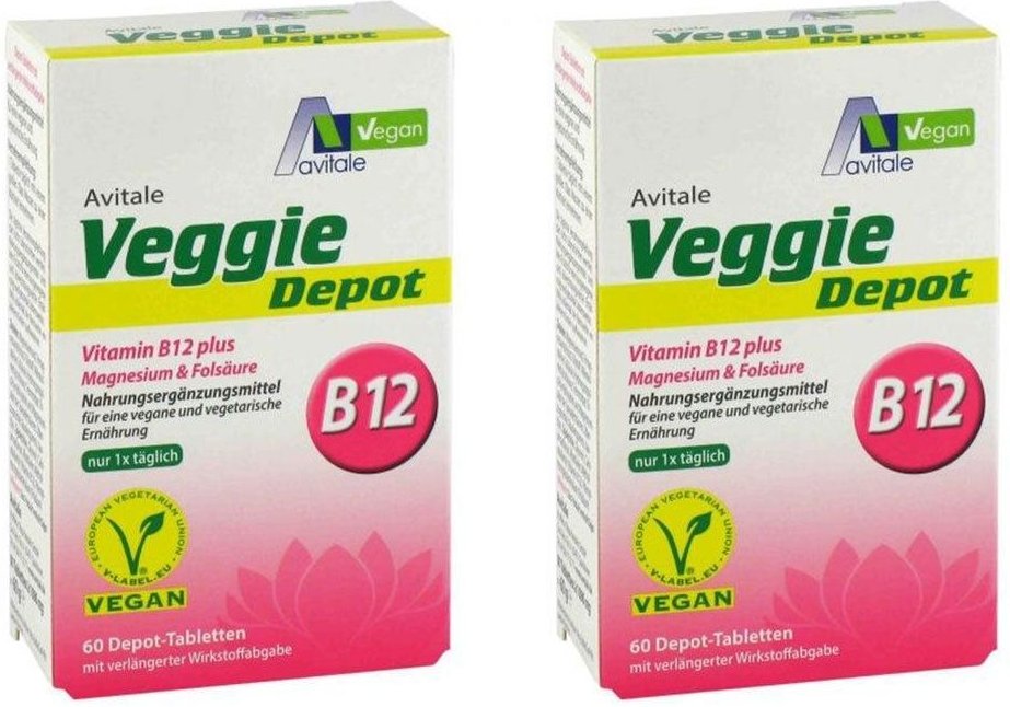 Veggie Depot Vitamin B12+Magnesium+Folsäure Tabl. 2x 2x60 St Tabletten