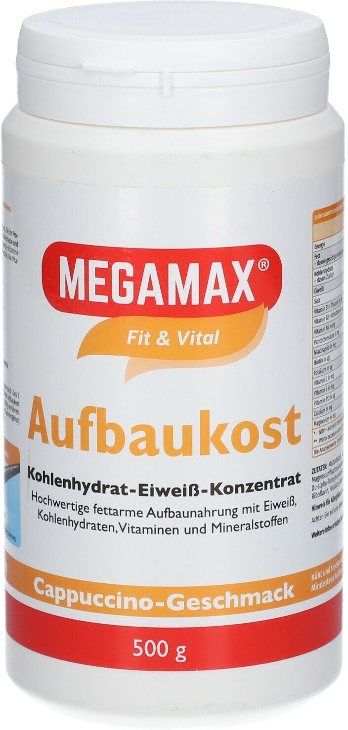 Megamax Aufbaukost Cappuccino Pulver 500 g