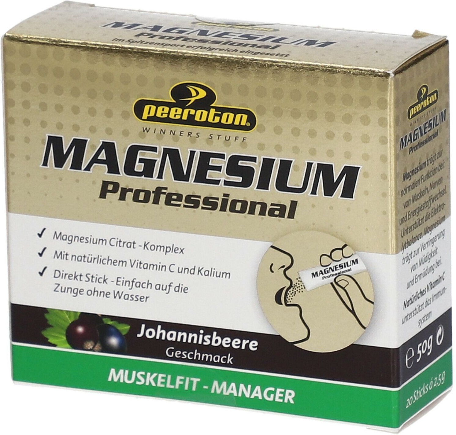 peeroton Magnesium Schwarze-Johannisbeere 2x20 St Beutel