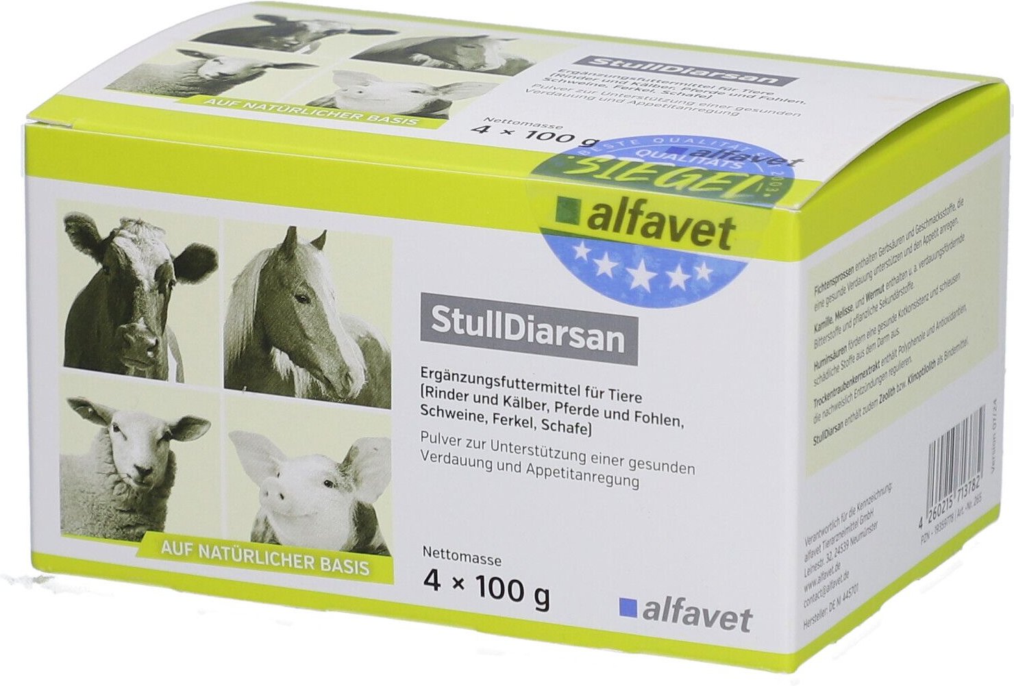 Stulldiarsan Erg.Futterm.Pulver f.Tiere 4x100 g Beutel