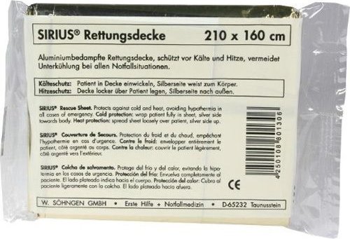 Thumbnail - Sirius Rettungsdecke 160x210 cm gold/silber 1 St Decke
