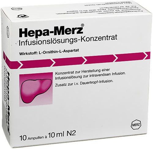 Hepa-Merz Infusionslösungs-Konzentrat Ampullen 10x10 ml Infusionslösungskonzentrat