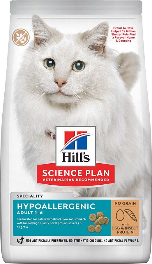 Hill's Science Plan Hypoallergenic Adult Katzenfutter mit Ei und Insektenprotein 7 kg Beut Futter