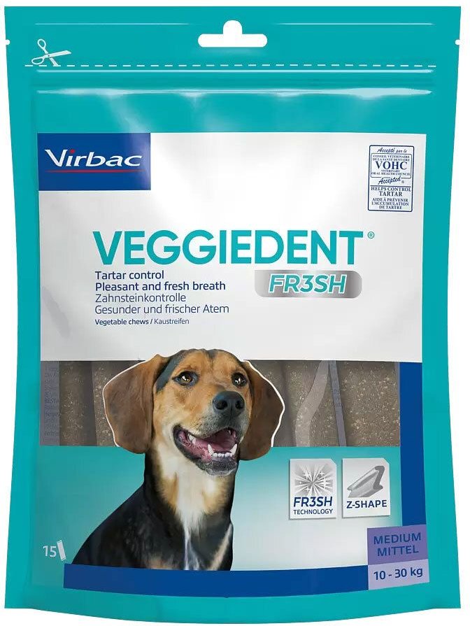 Veggiedent Fresh Kaustreifen M f.Hunde 15 St Streifen