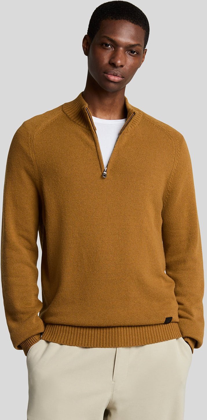 Lyle & Scott Strickpullover mit 1/4-Reißverschluss – Gelb