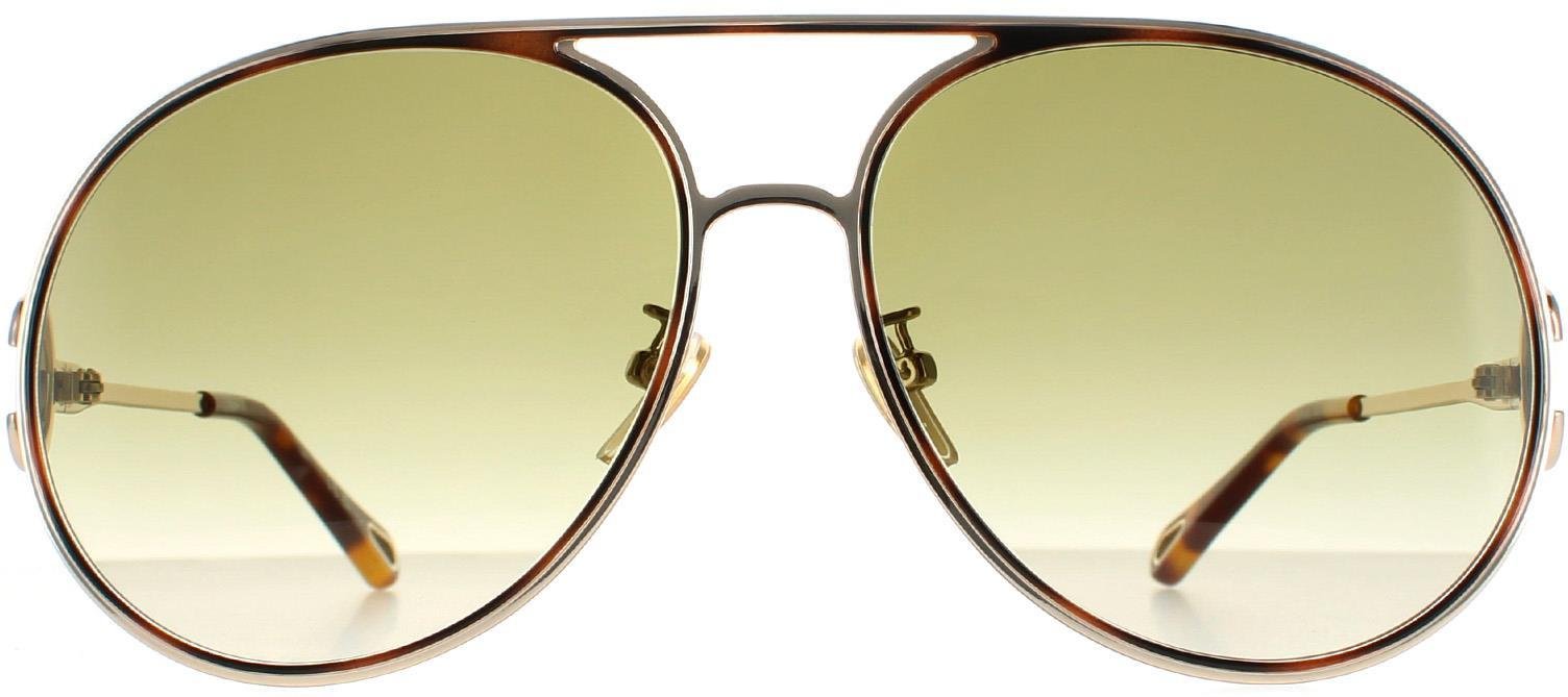 Chloe Aviator Womens Gold Havanna Grün Gradient Sonnenbrille