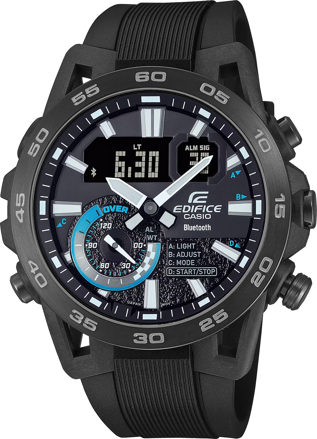 Casio Edifice Herren schwarze Uhr ECB-40PB-1AEF