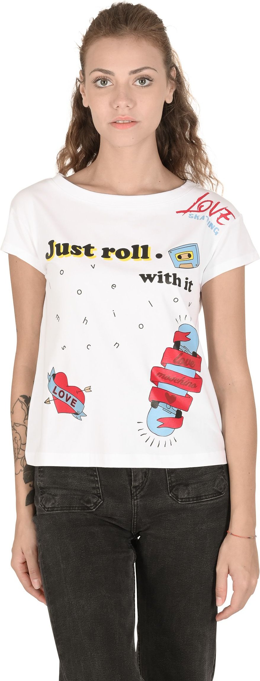 Grafisches T-Shirt mit kurzen Ärmeln, lässig