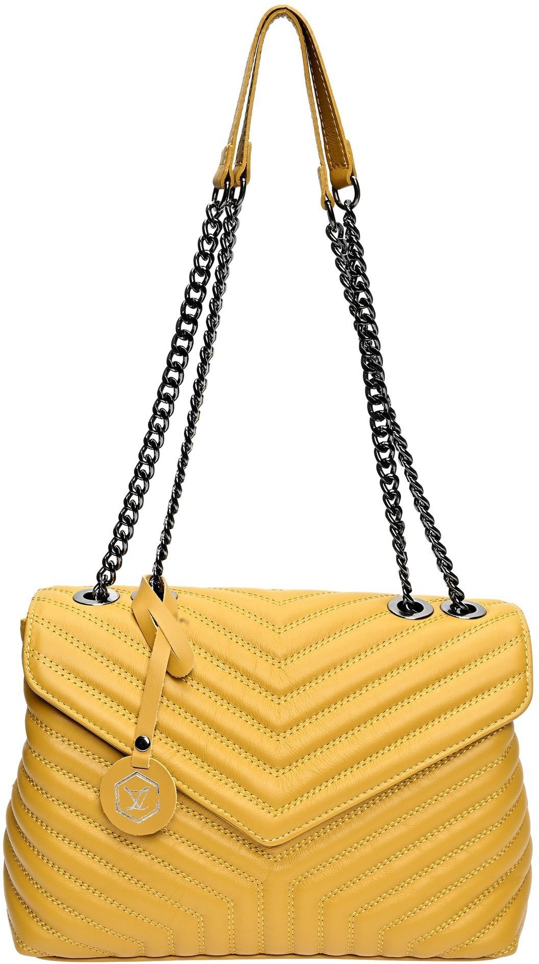 Luisa Vannini Senfgelbe Ledertasche