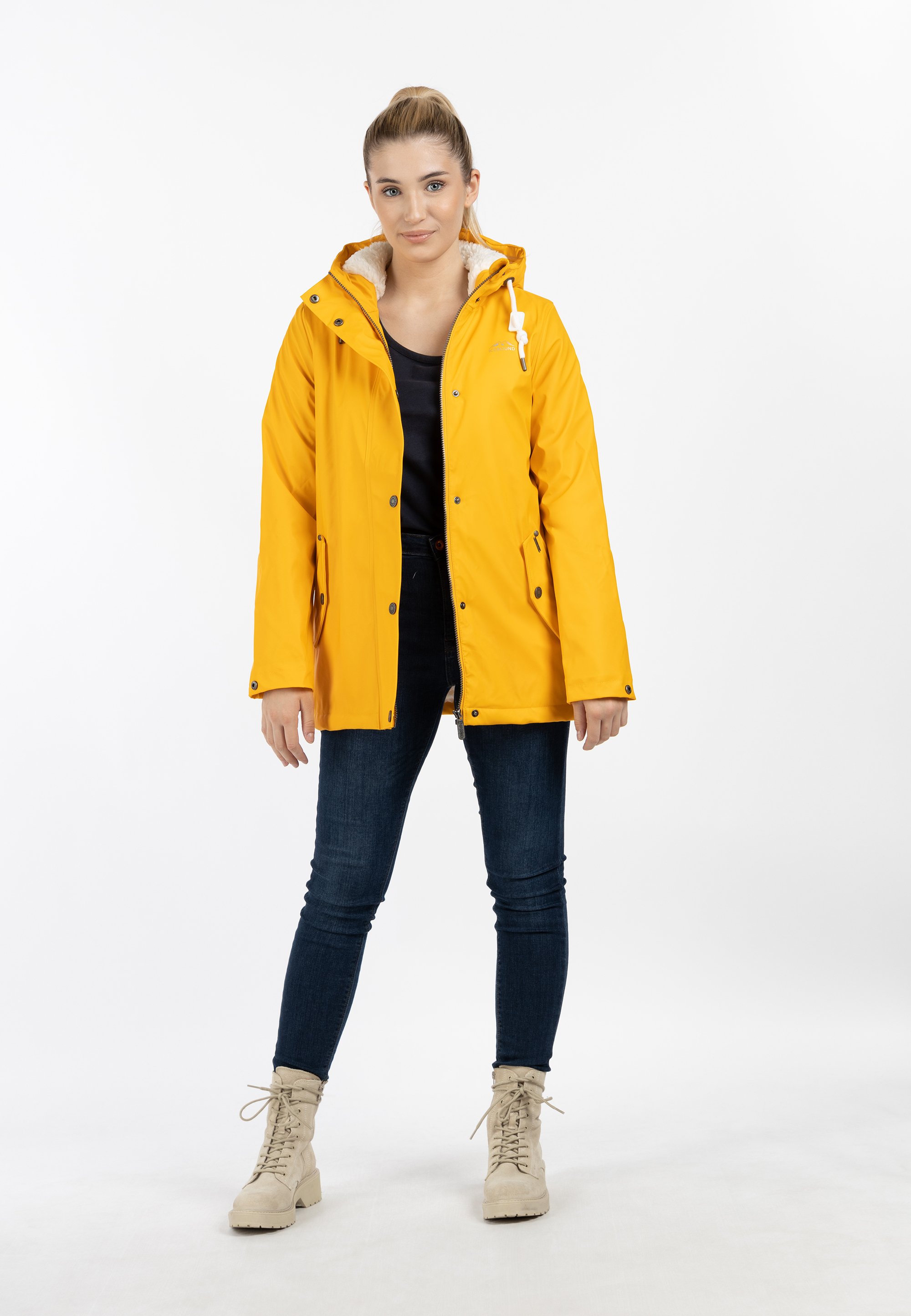 ICEBOUND Regenjacke mit Teddyfutter Damen Sonnengelb