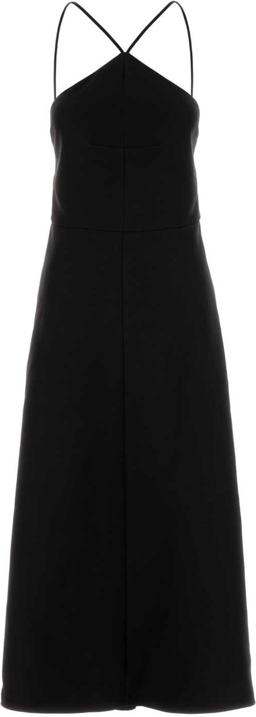 Schwarzes Seidenmischkleid