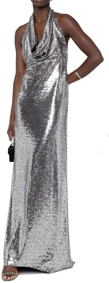 Paillettiertes Neckholder-Abendkleid