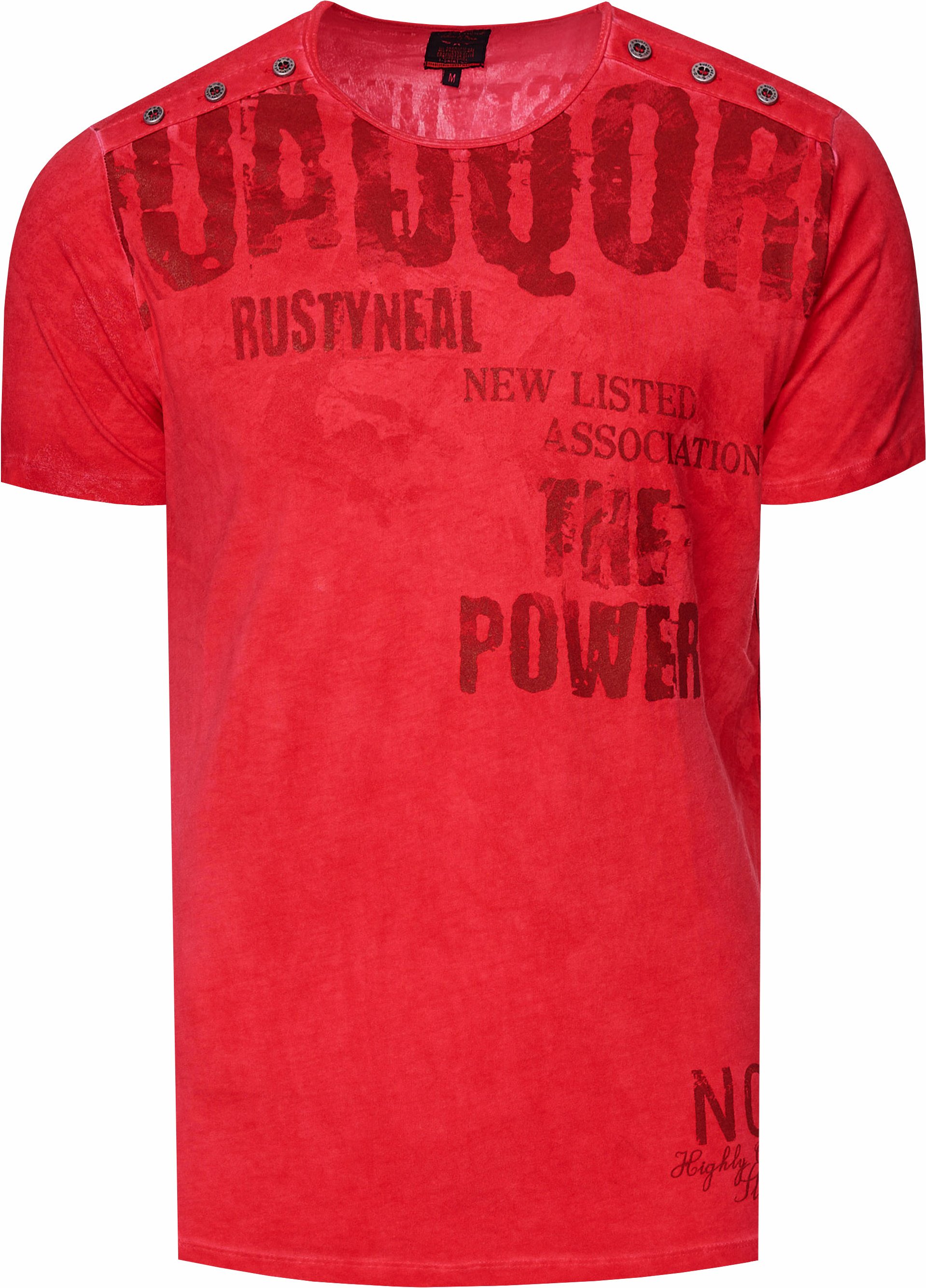 Verwaschenes T-Shirt mit Doppelter Knopfleiste