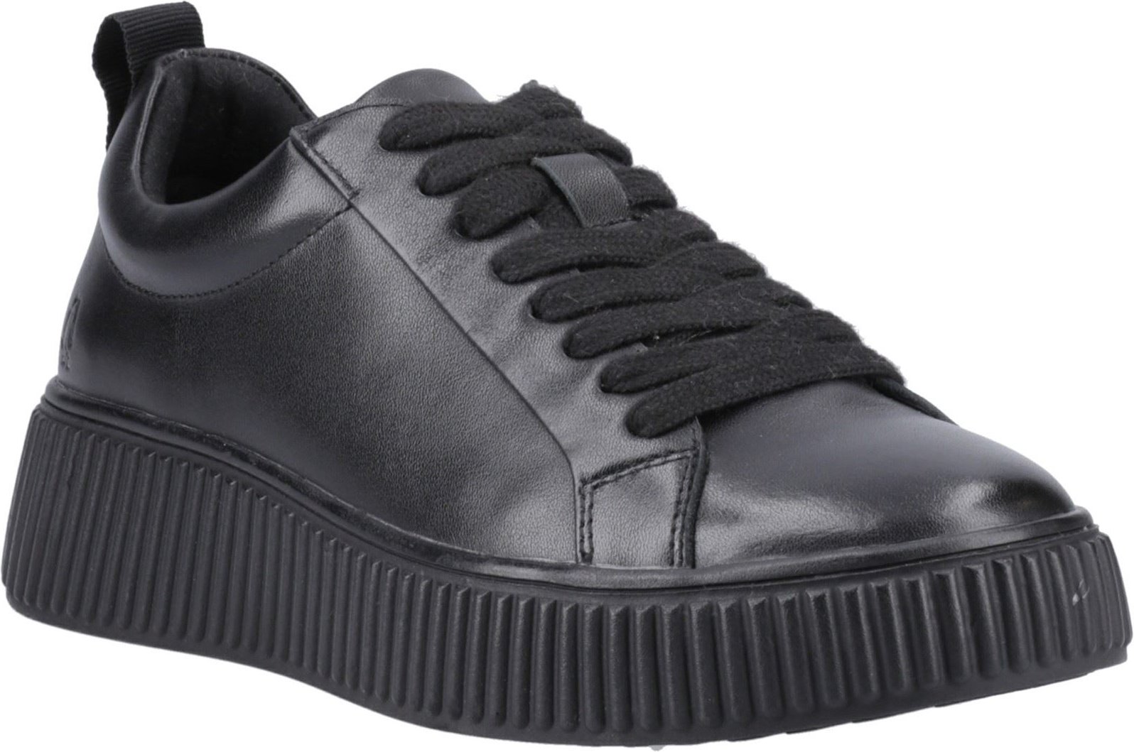 Hush Puppies Harlow Damen Sneaker aus schwarzem Leder
