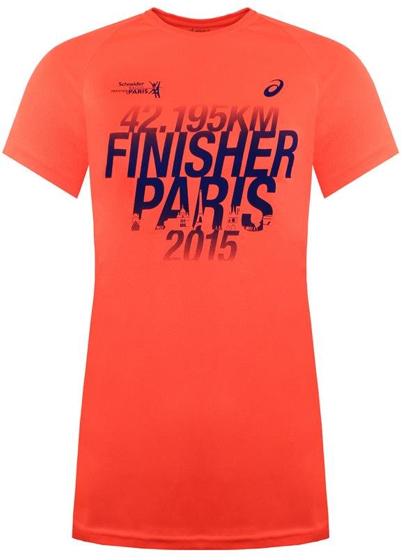 Asics Finisher Paris 2015 Damen Orange T-Shirt